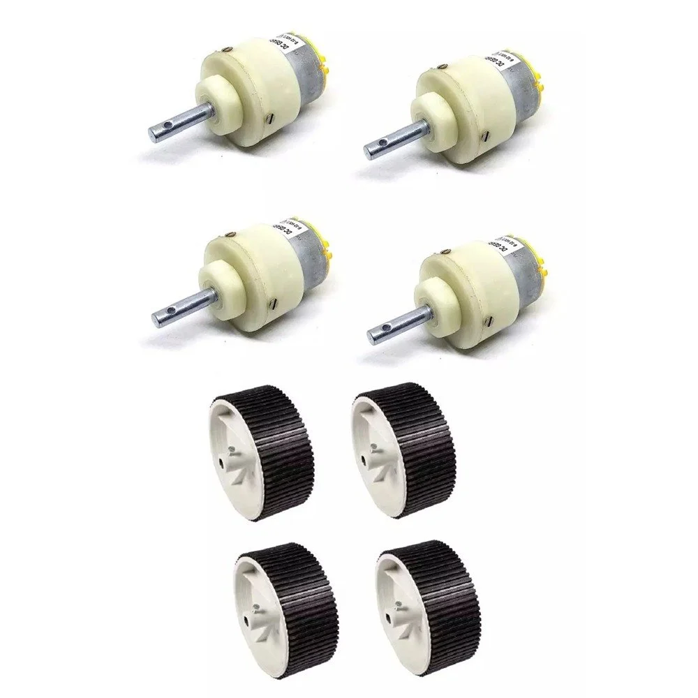 Set of 4-300 RPM DC Geared Motor + Wheel