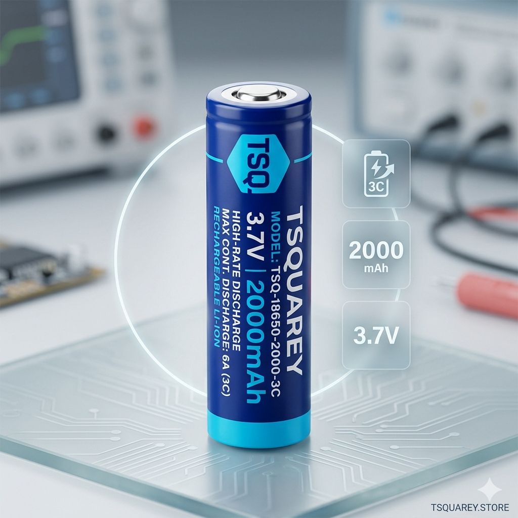 18650 Li-ion Battery 3.7V 2000mAh 3C High-Rate Discharge Cell | TSquareY1
