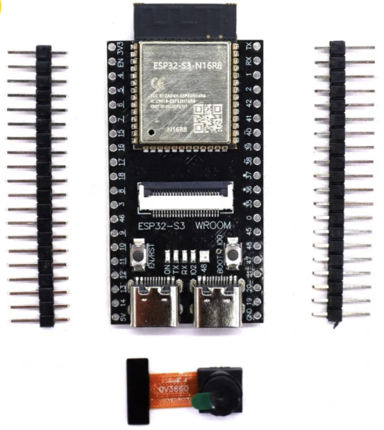 ESP32-S3 DevKit N16R8 Dual USB Port with OV3660 Camera | WiFi + Bluetooth AI Vision Development Board