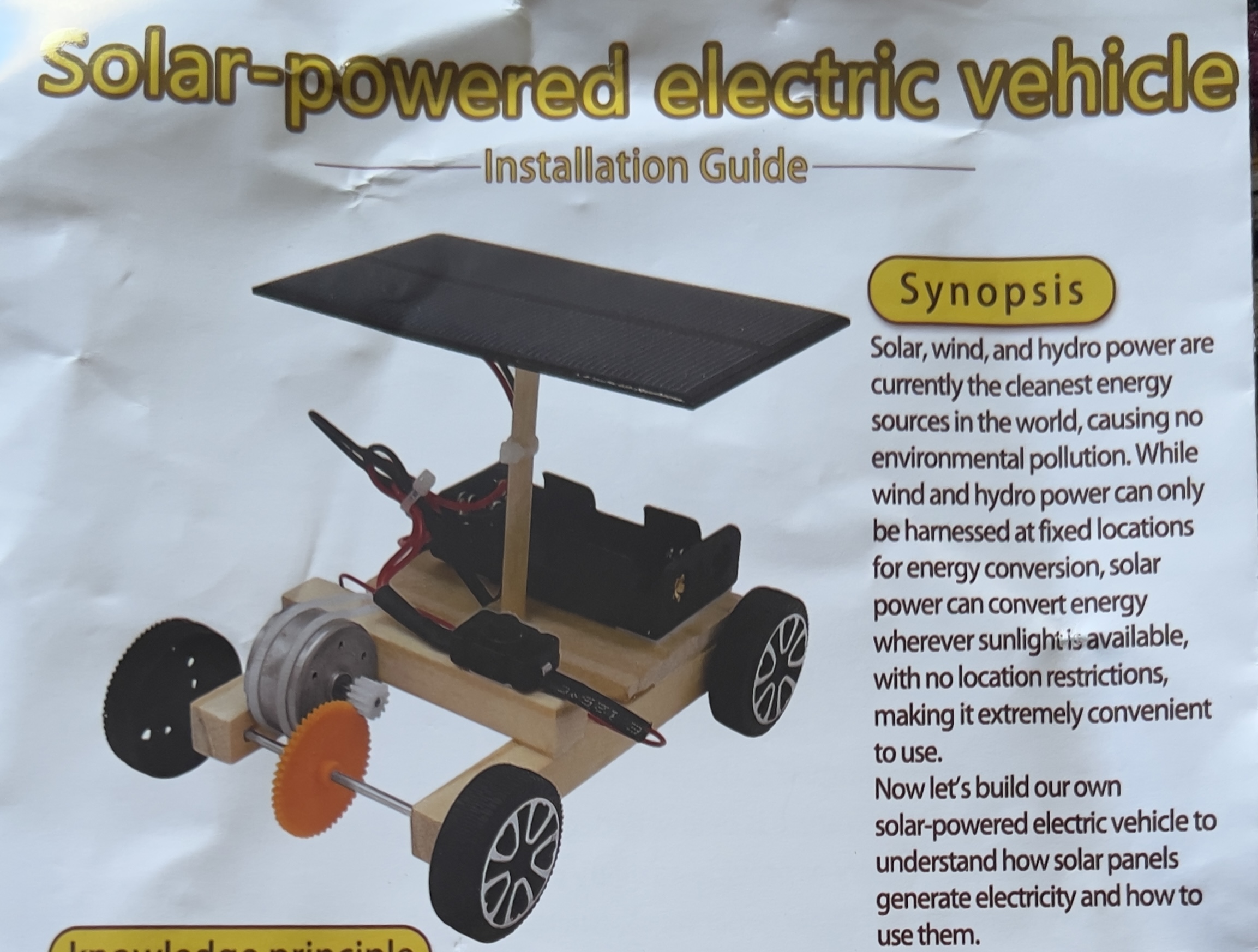 Solar-Powered Electric Vehicle DIY Science Kit